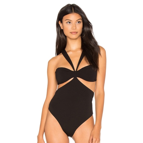 H:ours Twist Bandeau Bodysuit Black 0147 - Picture 2 of 10